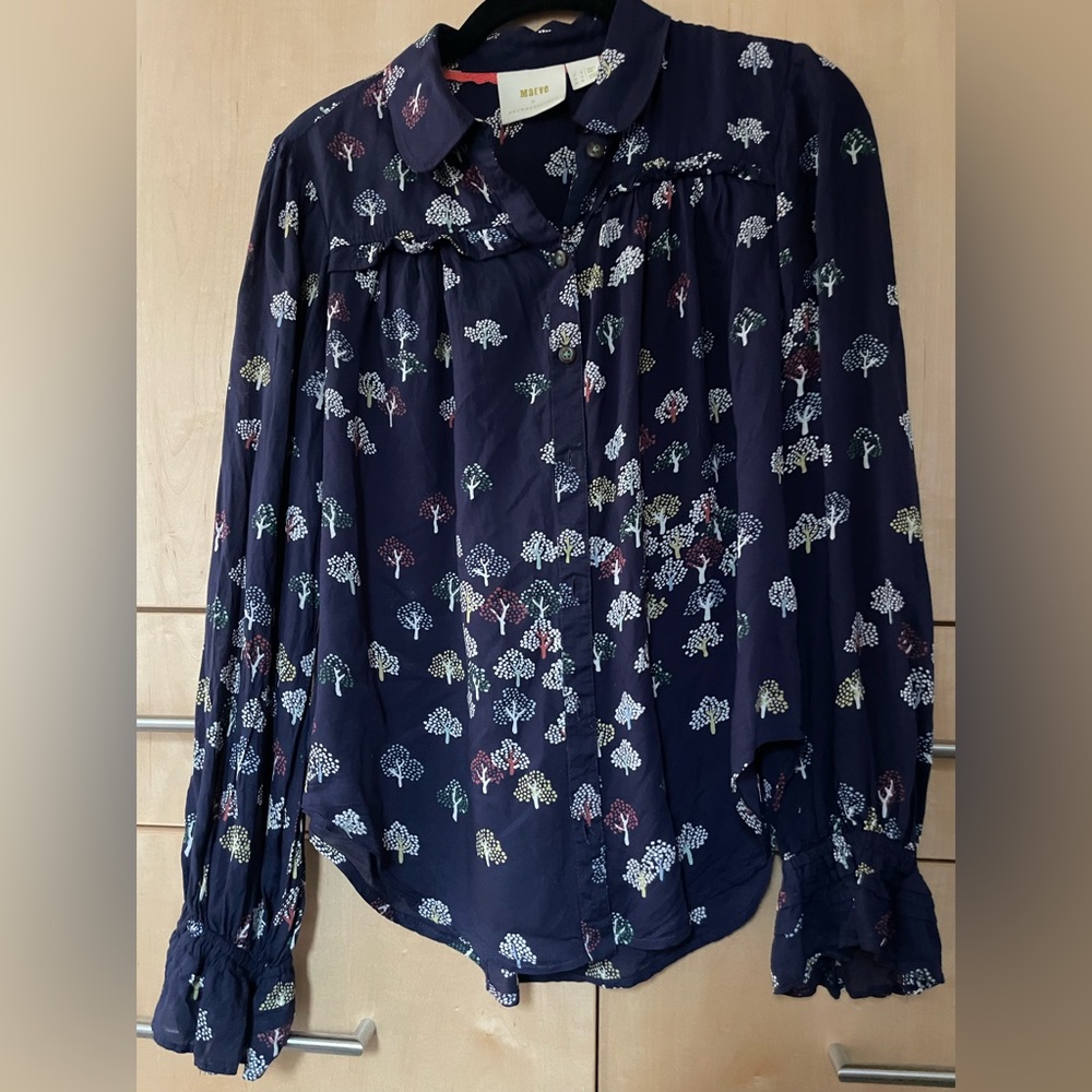 Mauve by Anthropologie blue blouse